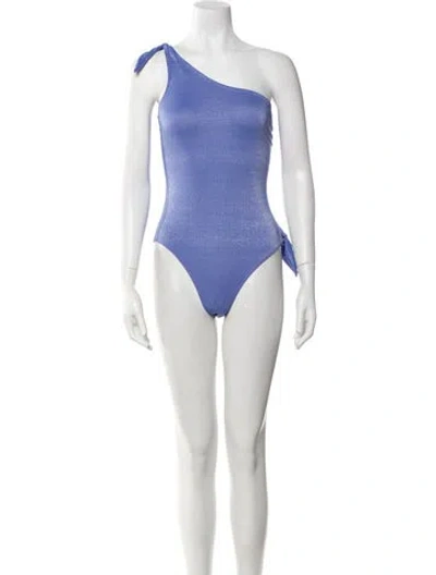 Pre-owned Solid & Striped Glitter Accents One-piece In Blue