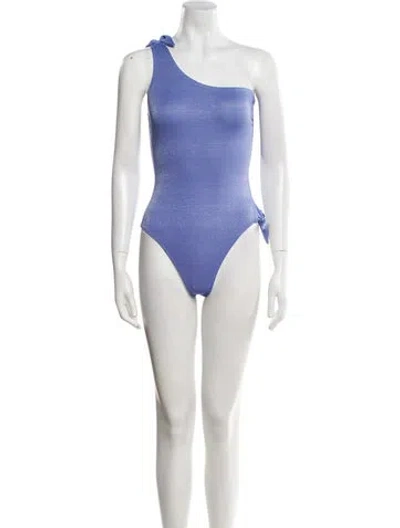 Pre-owned Solid & Striped Glitter Accents One-piece In Purple