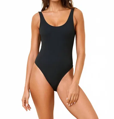 SOLID & STRIPED HAILEY ONE PIECE SWIMSUIT IN CLOUD TERRY NOIR