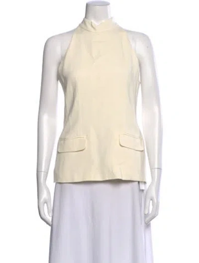 Pre-owned Solid & Striped Halterneck Sleeveless Top In Neutral