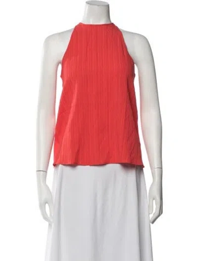 Pre-owned Solid & Striped Halterneck Sleeveless Top W/ Tags In Red