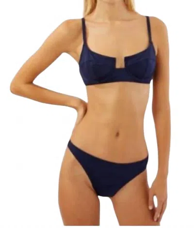 Solid & Striped Harley Bikini Bottom In Blu Scuro Matte In Blue