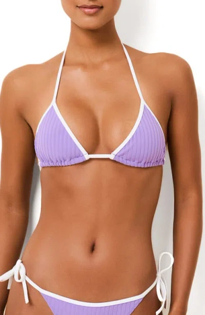 Solid & Striped Iris Rib Bikini Top In Purple