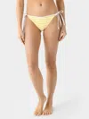 Solid & Striped Iris Ribbed Bikini Bottom In Lemon Stripe In Yellow