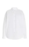 Solid & Striped Jancy Cotton Button Up Top In Optic White In White