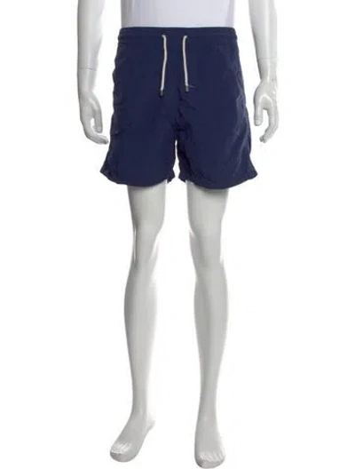 Pre-owned Solid & Striped Jogger Shorts In Blue