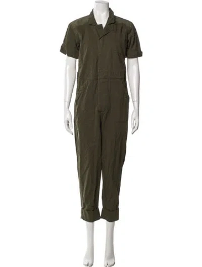 Pre-owned Solid & Striped Jumpsuit In Green