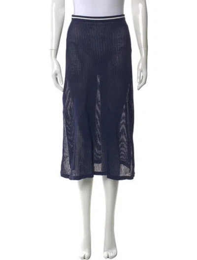 Pre-owned Solid & Striped Knee-length Skirt In Blue