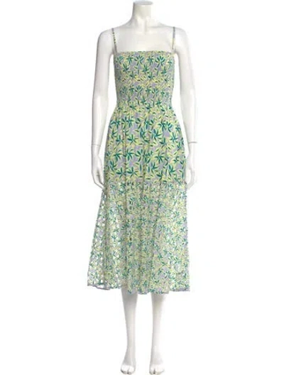 Pre-owned Solid & Striped Lace Pattern Midi Length Dress In Purple