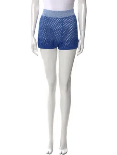 Pre-owned Solid & Striped Lace Pattern Mini Shorts In Blue