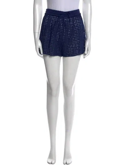 Pre-owned Solid & Striped Lace Pattern Mini Shorts In Blue