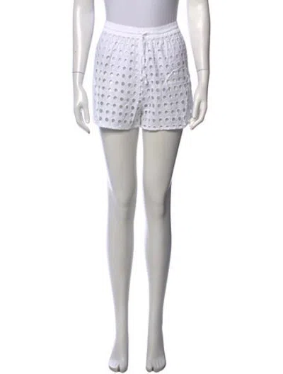 Pre-owned Solid & Striped Lace Pattern Mini Shorts In Blue/white
