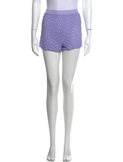 Pre-owned Solid & Striped Lace Pattern Mini Shorts In Purple