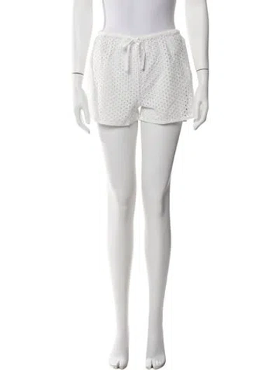 Pre-owned Solid & Striped Lace Pattern Mini Shorts W/ Tags In White