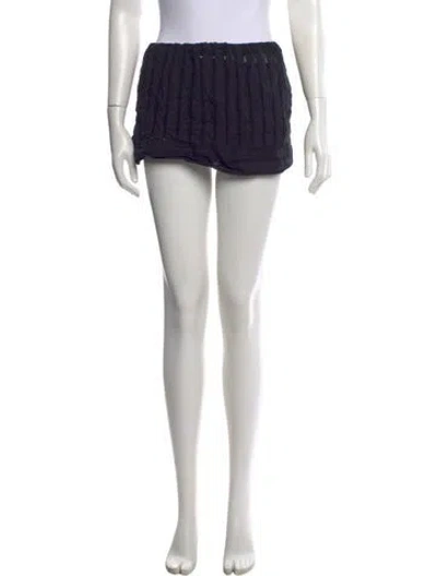 Pre-owned Solid & Striped Lace Pattern Mini Skirt In Gray