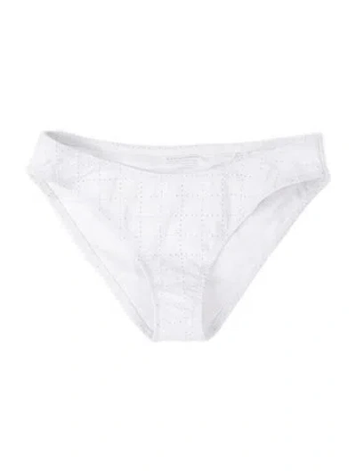 Pre-owned Solid & Striped Lace Pattern Top W/ Tags In White