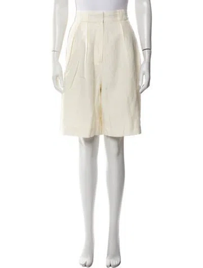 Pre-owned Solid & Striped Linen Knee-length Shorts In Neutrals