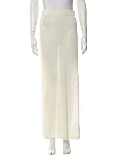 Pre-owned Solid & Striped Linen Long Skirt In Neutral