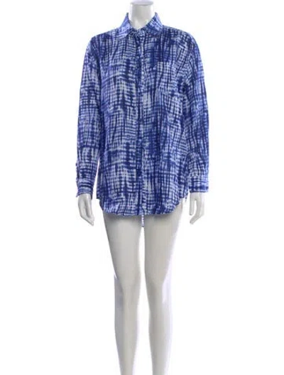 Pre-owned Solid & Striped Linen Mini Dress In Blue