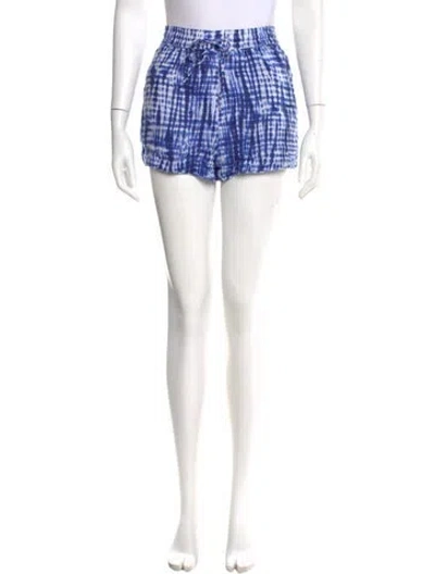 Pre-owned Solid & Striped Linen Mini Shorts In Blue