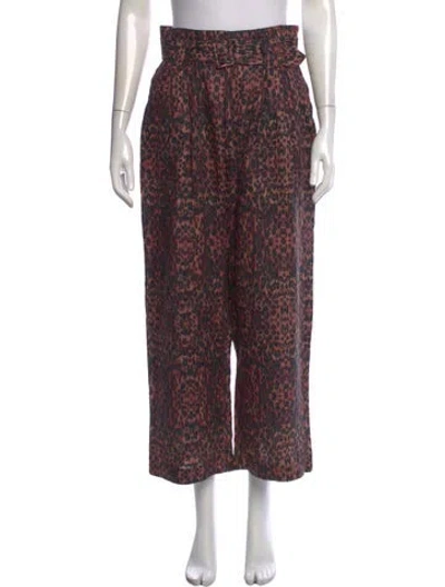 Pre-owned Solid & Striped Linen Wide Leg Pants In Black