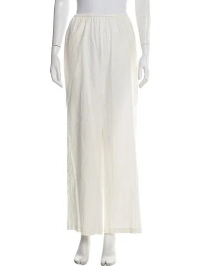 Pre-owned Solid & Striped Linen Wide Leg Pants In Neutral