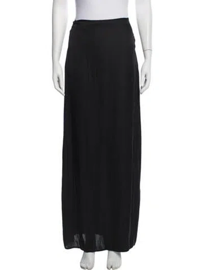Pre-owned Solid & Striped Long Skirt In Black