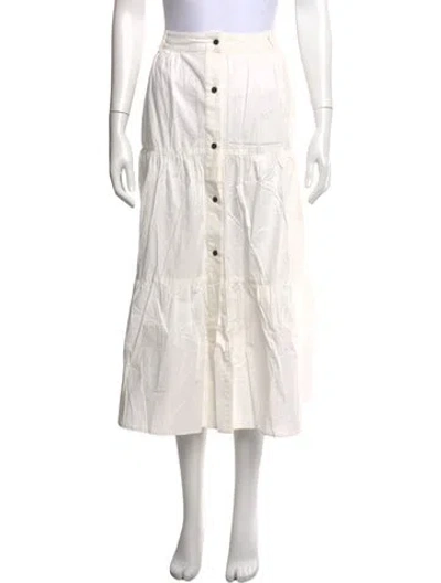 Pre-owned Solid & Striped Long Skirt W/ Tags In White