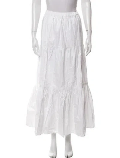 Pre-owned Solid & Striped Long Skirt In White