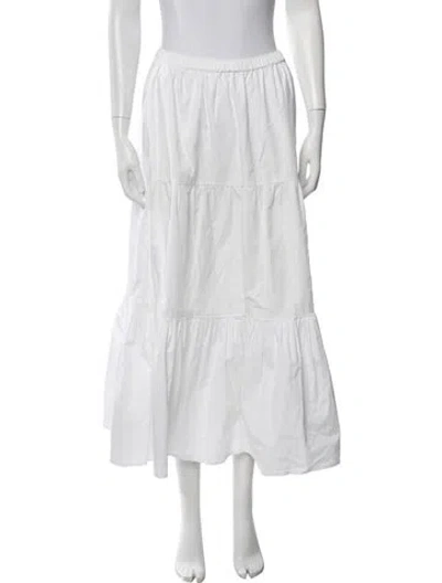 Pre-owned Solid & Striped Long Skirt In White