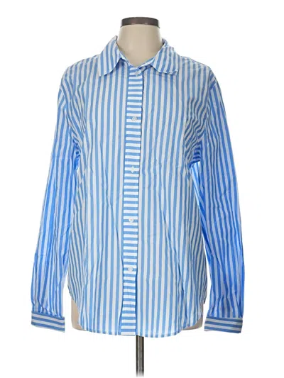 Pre-owned Solid & Striped Long Sleeve Button Down Shirt In Blue