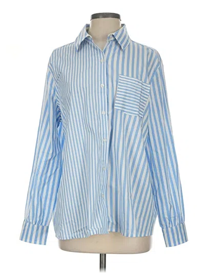 Pre-owned Solid & Striped Long Sleeve Button Down Shirt In Blue