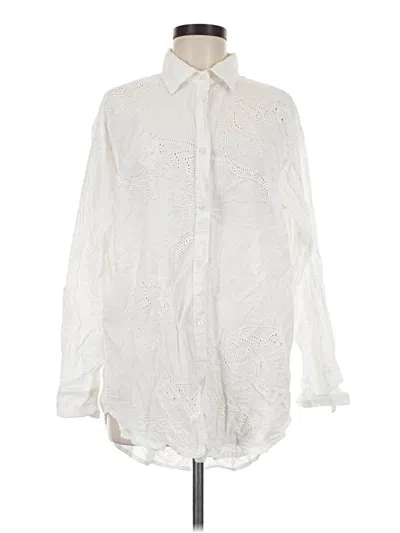 Pre-owned Solid & Striped Long Sleeve Button Down Shirt In Ivory