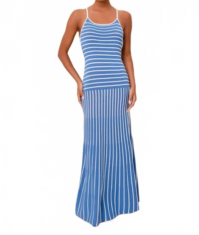 Solid & Striped The Lottie Stripe Sleeveless Knit Maxi Dress In Blue