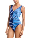 Solid & Striped The Lucia One Piece Colorblock Blue In Blue