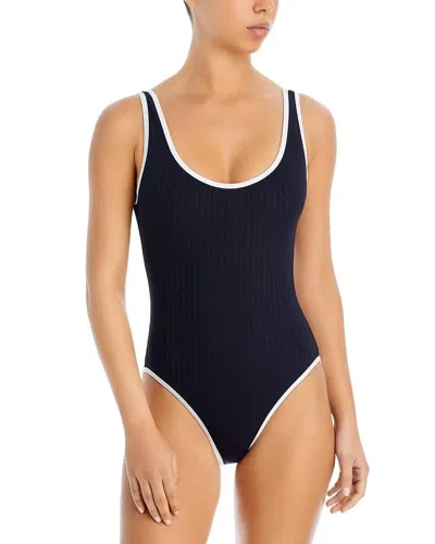 Solid & Striped Luela One Piece In Black And White In Blue