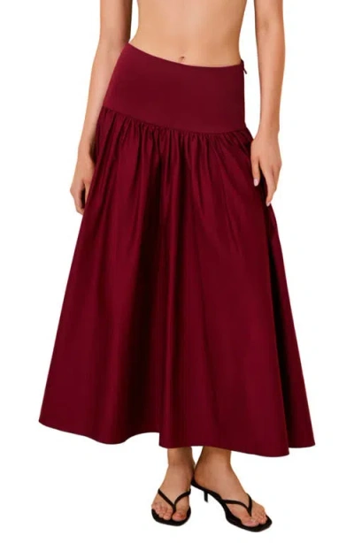 Solid & Striped Magnolia Midi Skirt In Burgundy