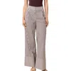 Solid & Striped Marnie Stripe Wide Leg Cotton Blend Pants In Burgundy