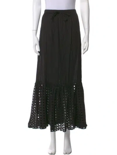 Pre-owned Solid & Striped Midi Length Skirt In Black