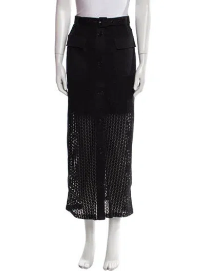Pre-owned Solid & Striped Midi Length Skirt In Black
