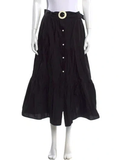 Pre-owned Solid & Striped Midi Length Skirt In Black
