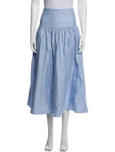 Pre-owned Solid & Striped Midi Length Skirt In Blue