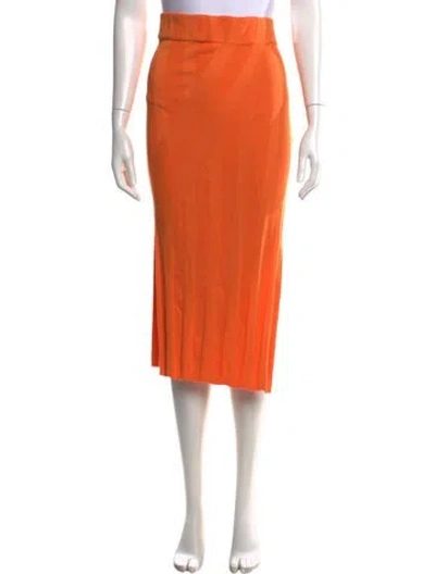 Pre-owned Solid & Striped Midi Length Skirt W/ Tags In Orange