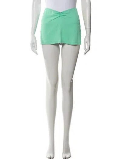 Pre-owned Solid & Striped Mini Skirt In Green