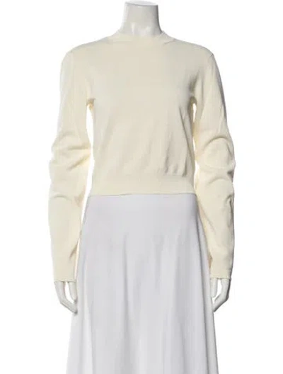 Pre-owned Solid & Striped Mock Neck Long Sleeve Top In Neutral