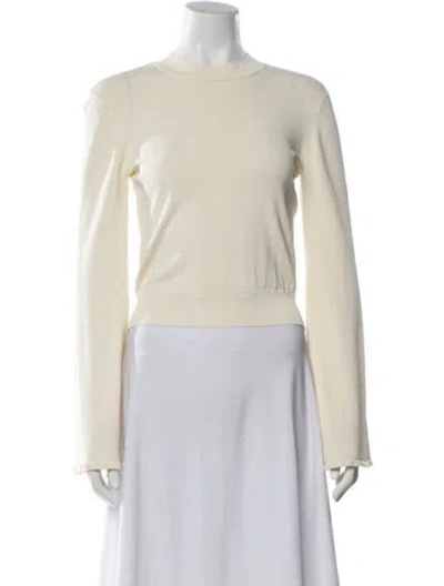 Pre-owned Solid & Striped Mock Neck Long Sleeve Top In Yellow