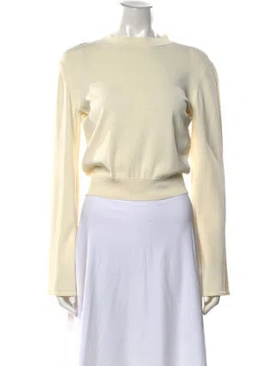 Pre-owned Solid & Striped Mock Neck Sweater In Yellow