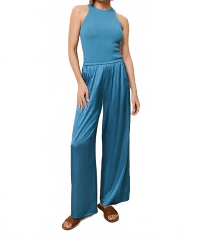 Solid & Striped Monaco Satin Pant In French Blue