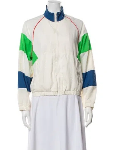 Pre-owned Solid & Striped Nylon Colorblock Pattern Jacket W/ Tags In Neutrals