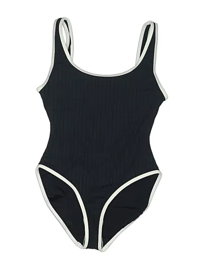 Pre-owned Solid & Striped One Piece Swimsuit In Black